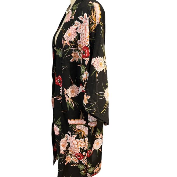 ANOTHER STORY Kimono Duster Size Large Beautiful Large Colourful Floral Pattern - Picture 6 of 6